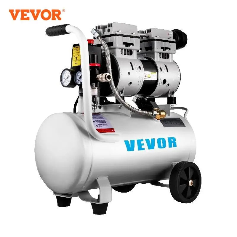 VEVOR 25/60L Air Compressor 110V/240V Silent Oil-Free Air Compressor 750W 1 HP Whisper Air