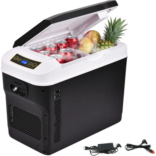 12V 31 Quart Car Refrigerator Portable Electric Cooler and Warmer W/ AC DC Power Cords