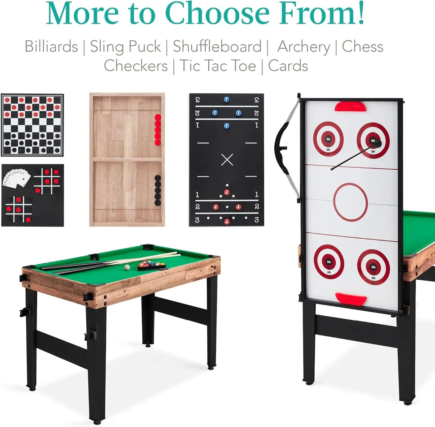 Choice Products 13-in-1 Combo Game Table Set/Game Room,w/Ping Pong, Foosball, Basketball, Air Hockey