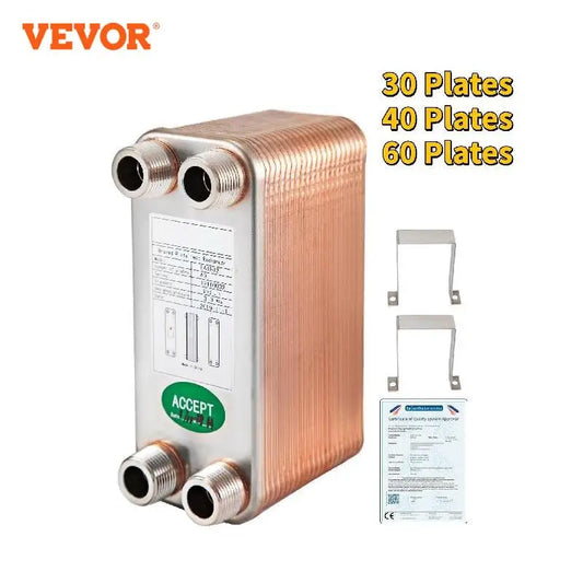 VEVOR 30 40 60 Plates Heat Exchanger Wort Chiller Stainless Steel