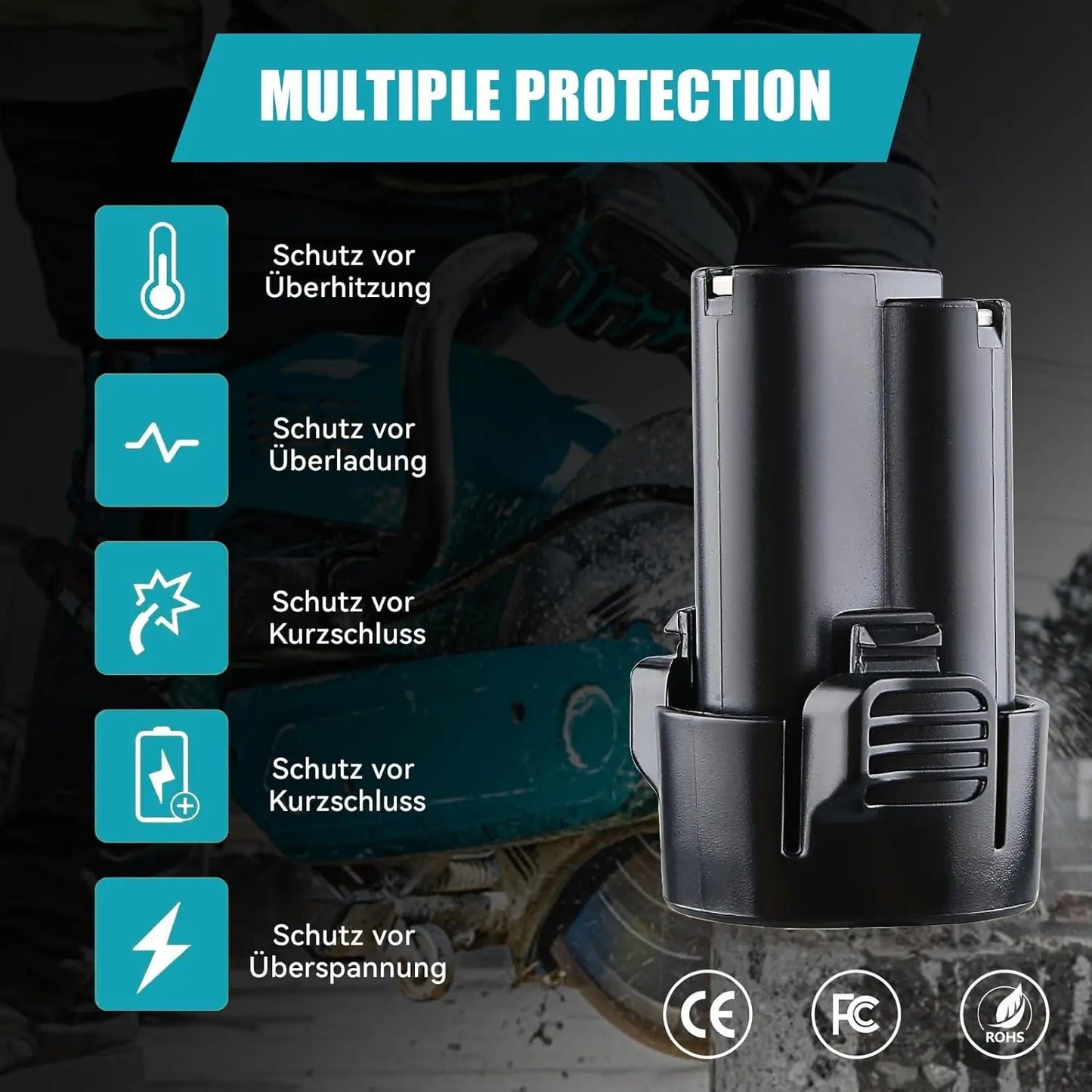 VANON 1/2/4 Pack 4.8Ah Li-ion BL1013 Makita Battery BL1014 194550-6 194551-4 195332-9