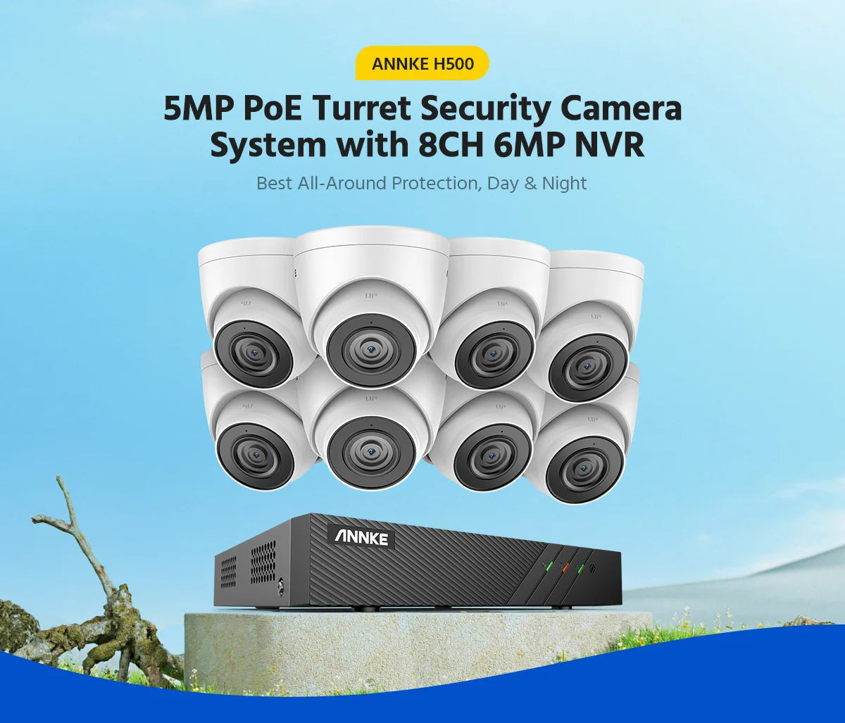 ANNKE 8CH FHD 5MP POE Network Video Security System H.265+ 6MP NVR With 5MP