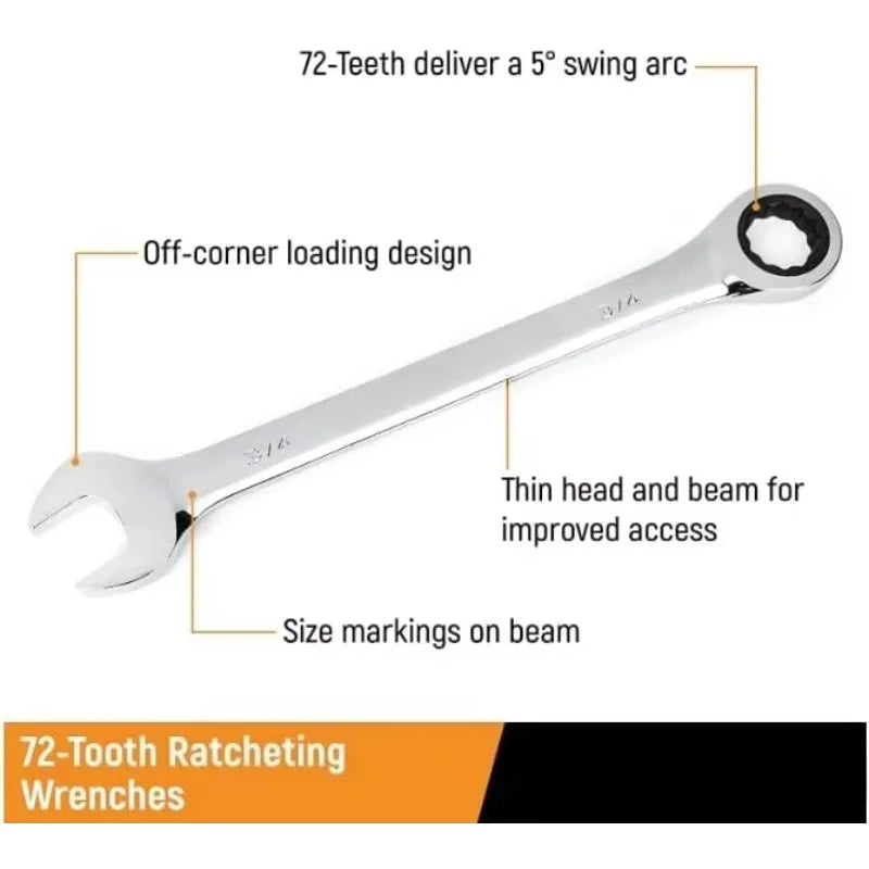 13 Piece 12 Point Ratcheting Combination Wrench Set SAE | 9312