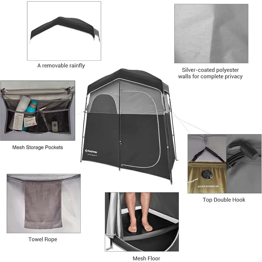 Camping Shower Tent Oversize Space Privacy Tent Portable Outdoor Shower with Floor Changing Tent