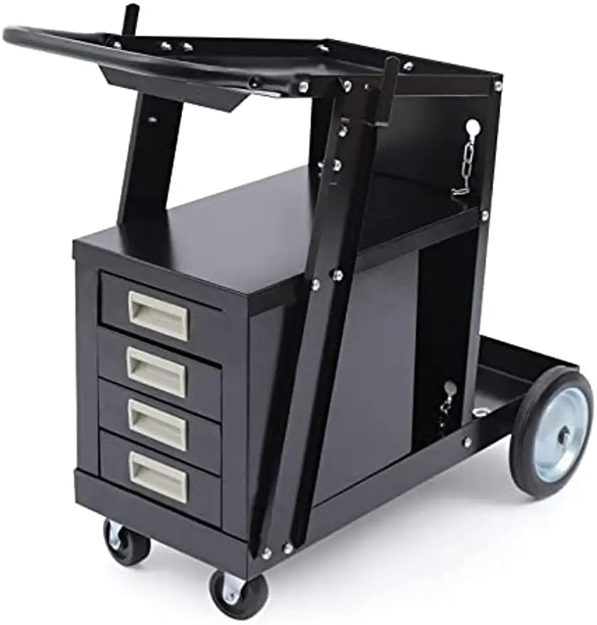 Welding Cabinet Cart with 4-Drawer for MIG TIG ARC Plasma Cutter Tank Storage