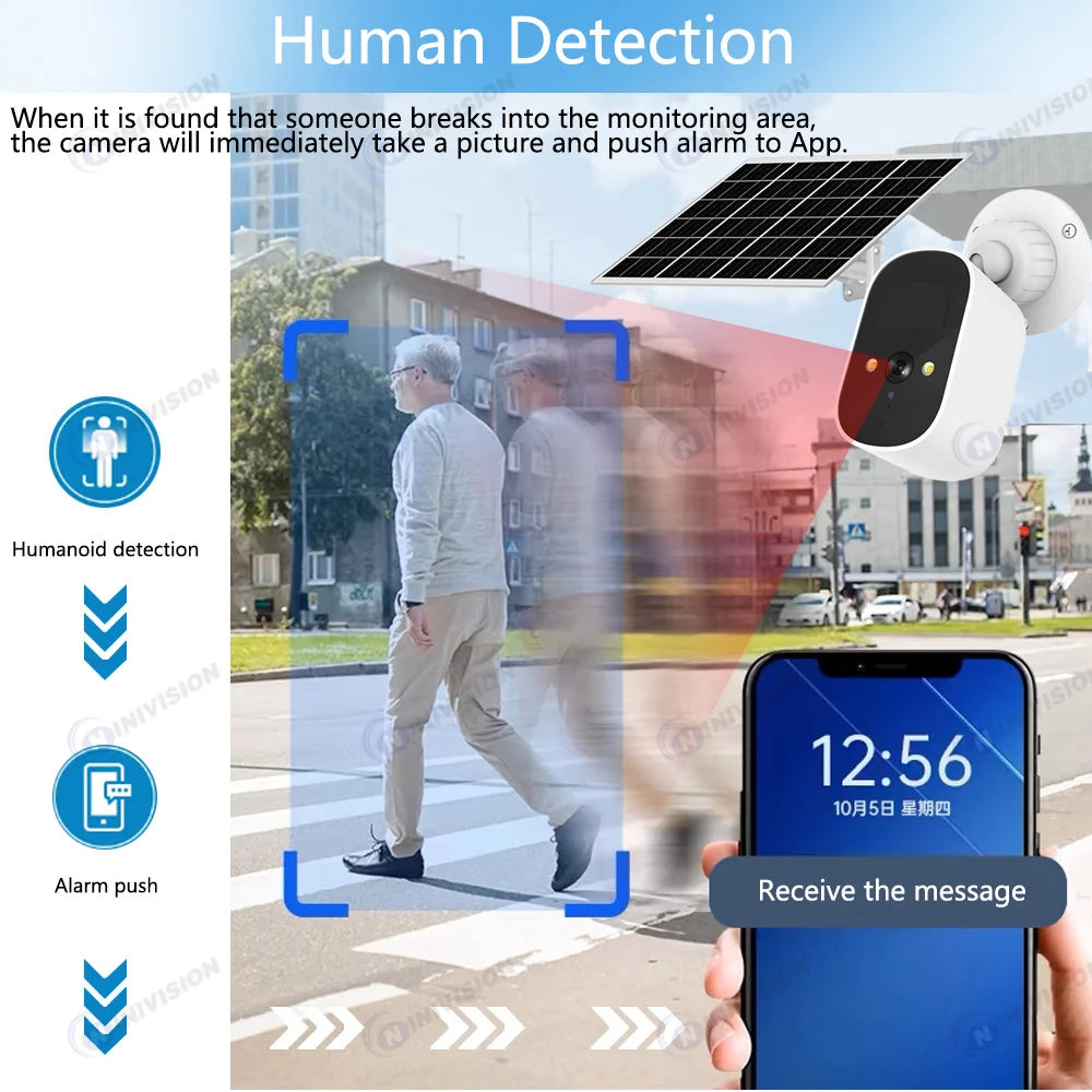 5MP HD Surveillance Solar Camera Wireless WiFi Security Battery Powered IP Camera Rechargeable ICsee