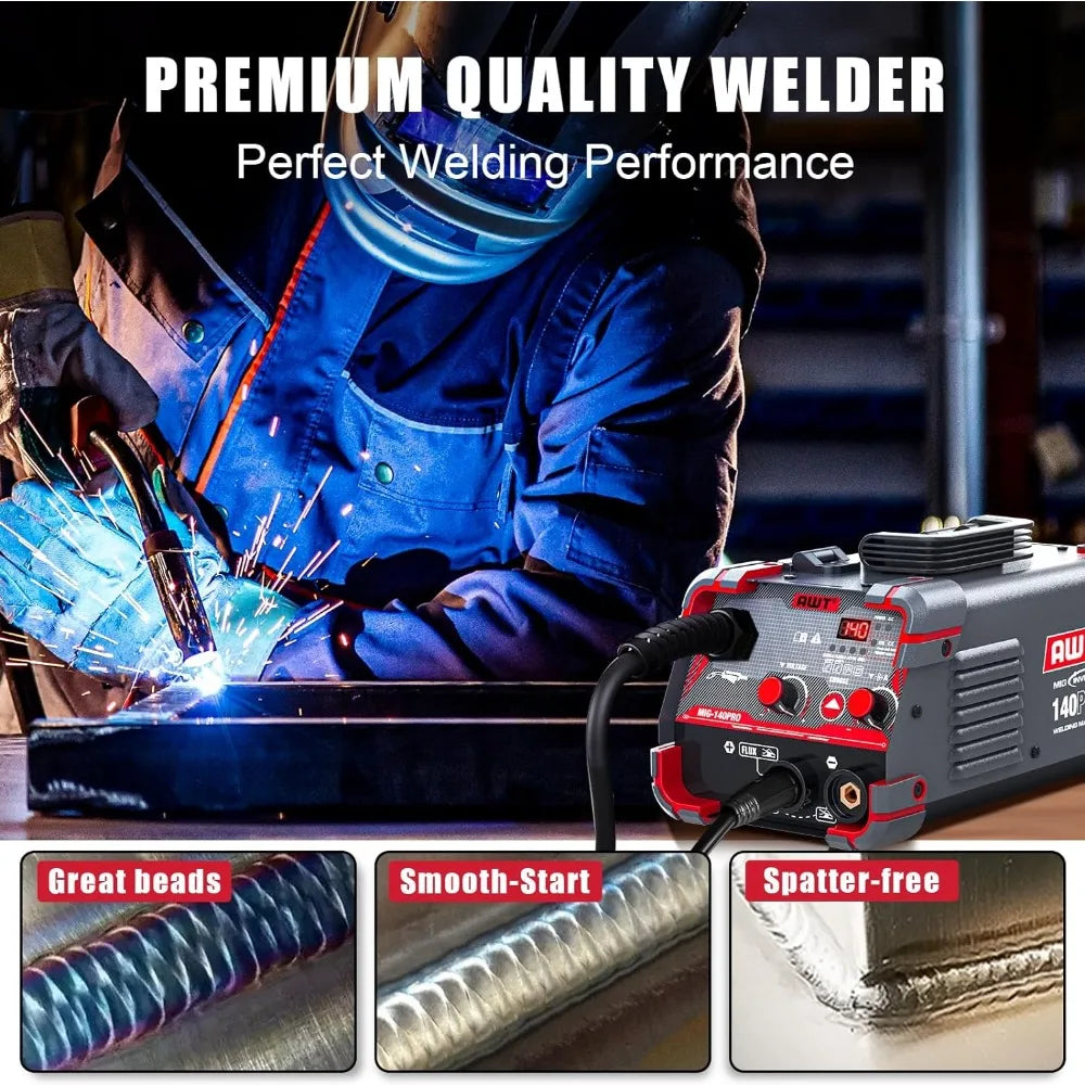 140Amp MIG Welder Flux Core MIG Welder/Stick/Lift TIG 3 in 1-110V With Synergy IGBT Inverter