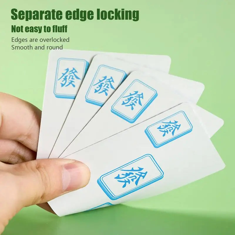 Portable Mahjong Set Non-Sticky Playing Cards