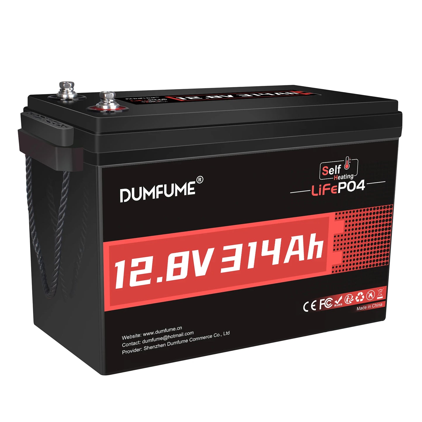 Dumfume 25.6V 100Ah Lifepo4 Lithium Battery 2560w W/100A BMS 12V 600Ah/12V 300Ah/12V 100Ah/36V 100Ah
