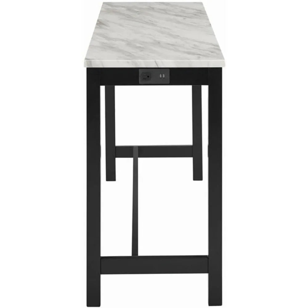 2024 New Classic Furniture Celeste Faux Marble Theater Table and 3 Bar Stools Set