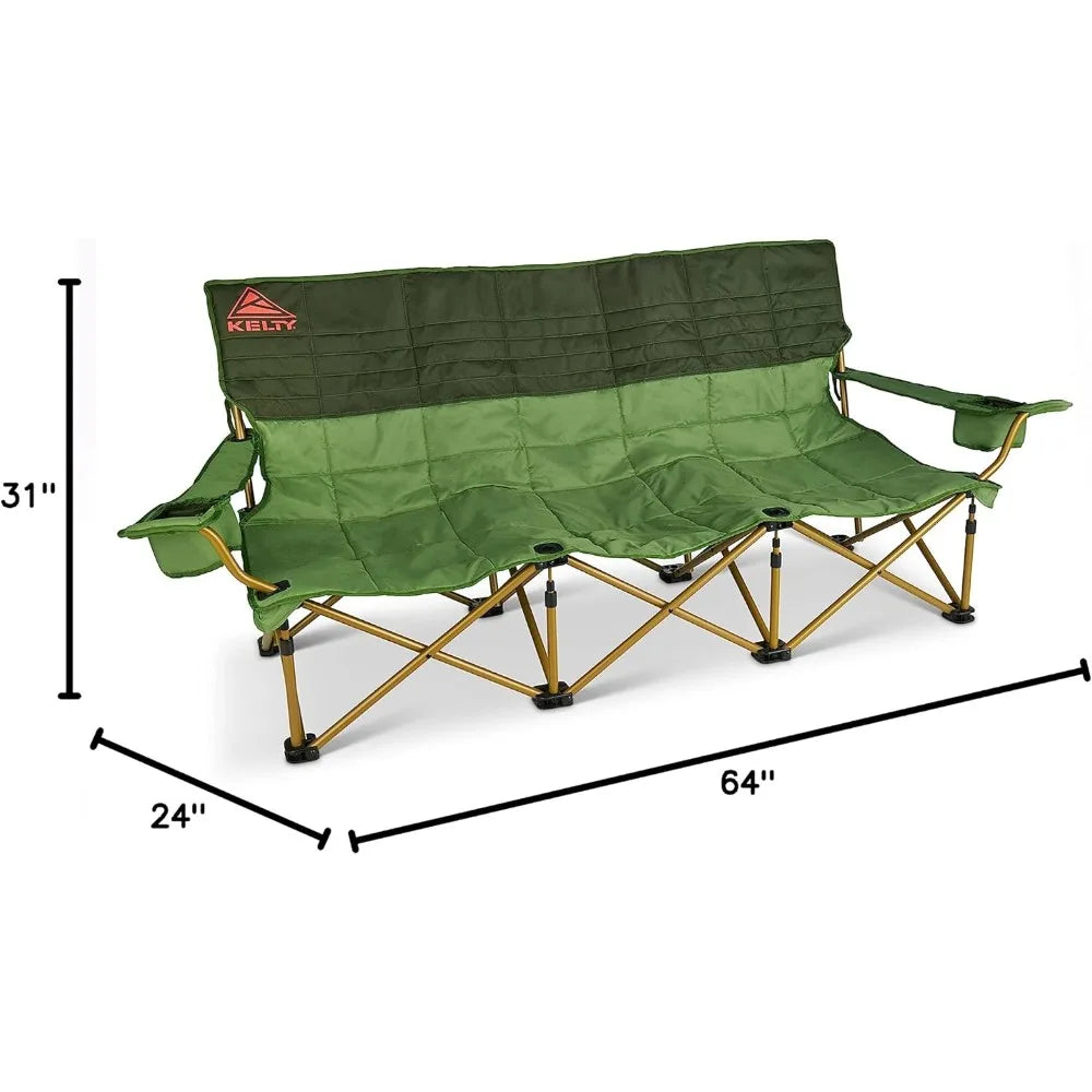 3 Person Capacity Camping Chair, Extra Large and Sturdy Bench for Campsites, Soccer Games