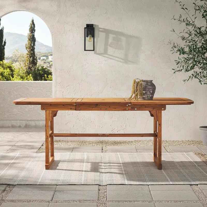 Maui Modern Solid Acacia Wood Slatted Patio Dining Table 78" Solid Acacia Wood perfect /outdoor use