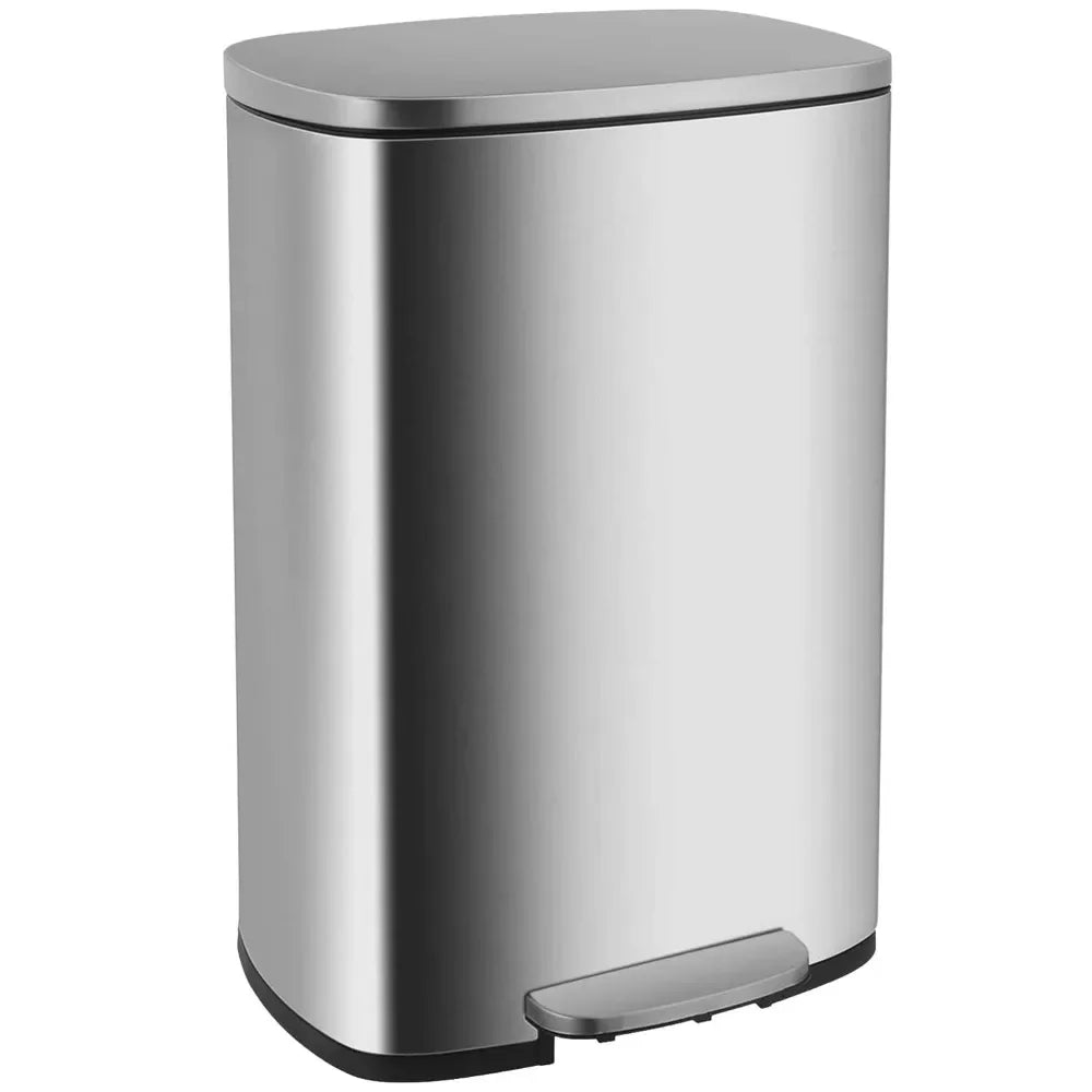 13 Gallon/50 L Garbage Can Kitchen Trash Can with Lid for Office Bedroom Bathroom Step Trash Bin