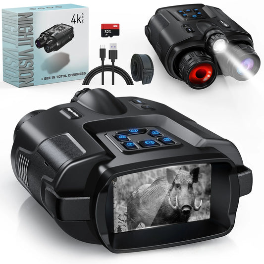 Night Vision Binoculars 4K Infrared 5000mAH Rechargeable 8X Digital Zoom 600 Meters Darkness Goggles