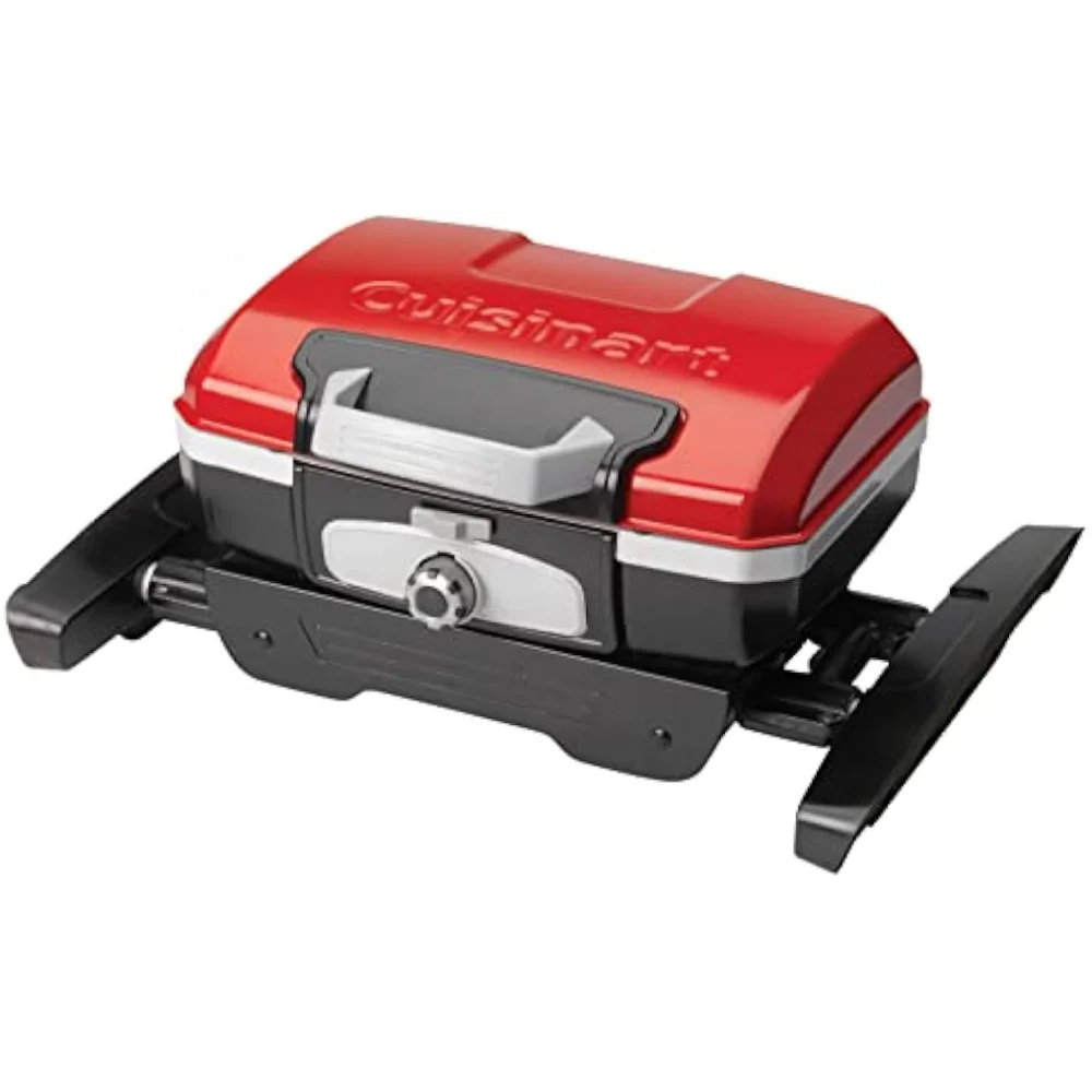 CGG-180 Petit Gourmet Portable Gas Grill with VersaStand, Red camping equipment