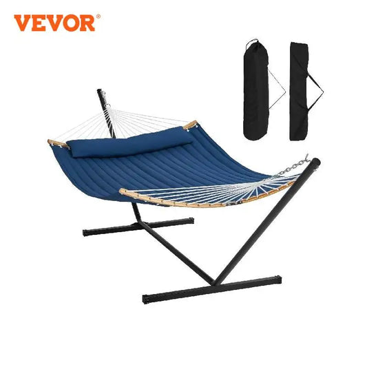 VEVOR Two Person Hammock w/Stand, Double Hammock w/Spreader Bar Pillow and Bag