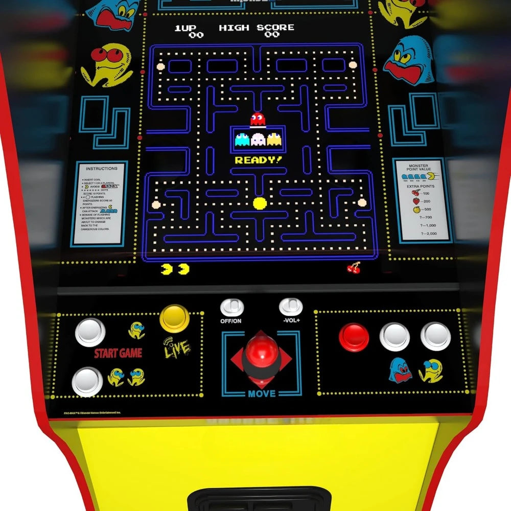 Coin Operated Games PAC-Man Deluxe Arcade Machine for Home - 5 Feet Tall - 14 Classic Games