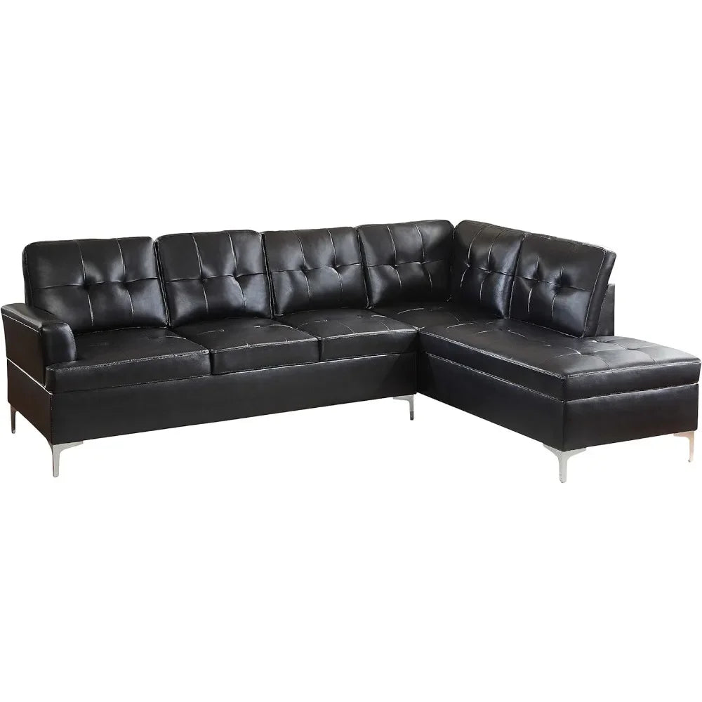 Sofa, 109-inch X 108-inch, L-Shaped Sofa, PU Leather Cover, Living Room Furniture, Recliner Sofa