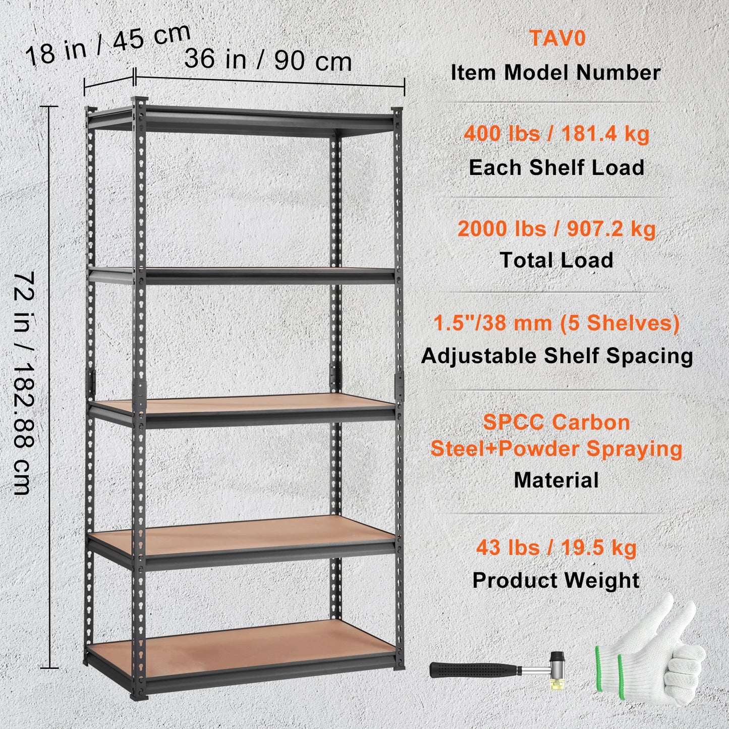 SucceBuy 5 Layers Standing Storage Shelving Unit Heavy Duty Organizer Metal Rack