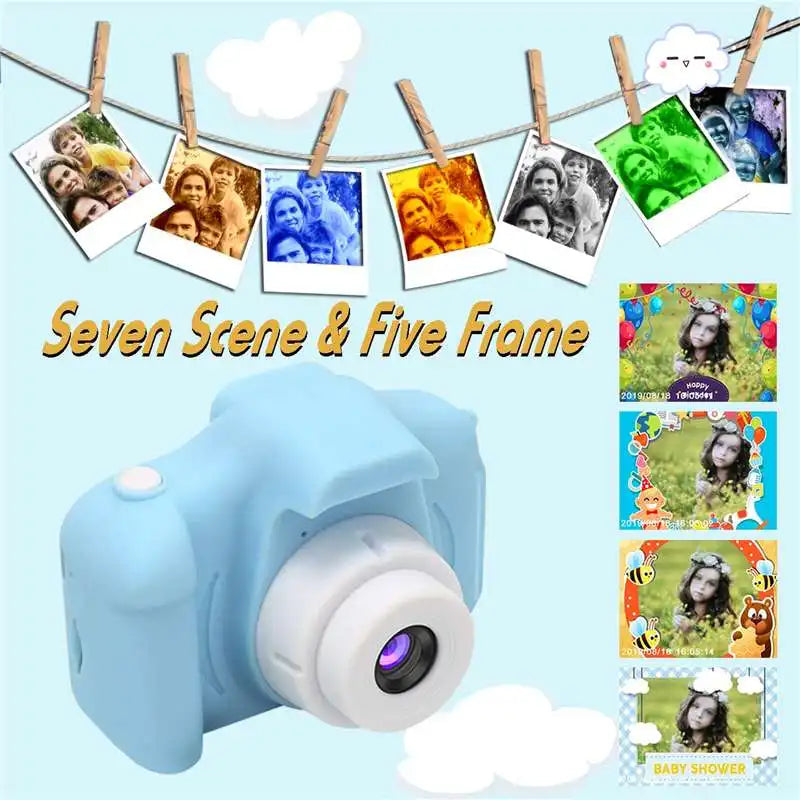 8M 1080P 4X Zoom Mini Digital Camera 2 inch Screen/32GB TF Card for Kids Baby Cute Camcorder Video