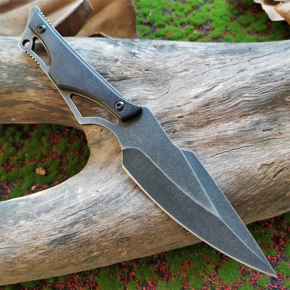 Black Wilderness Survival Knife with Wooden Handle - My Store