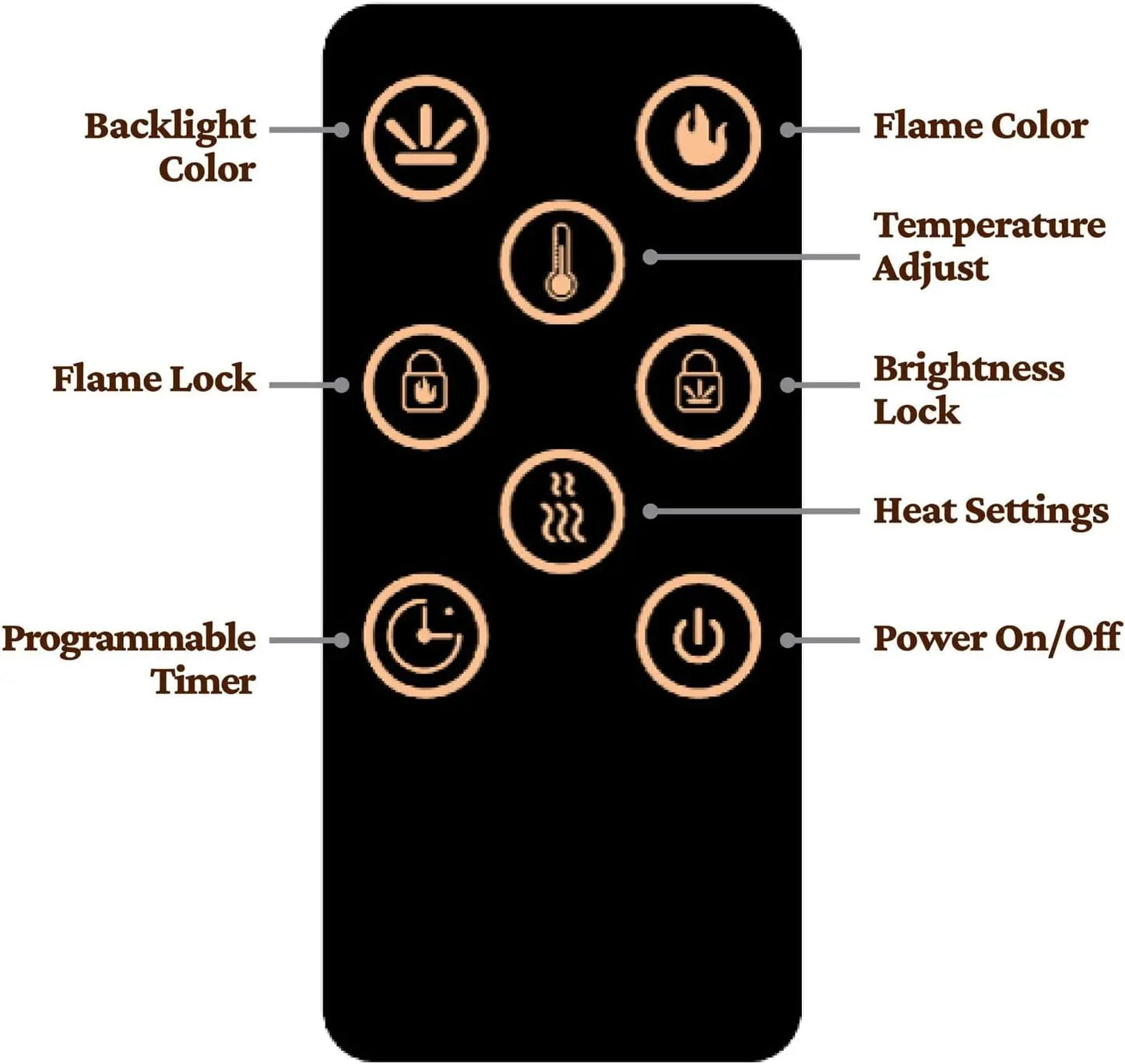 72 Inch Wall Mount Electric Fireplace Heater with Remote Control and Crystal Rock Display