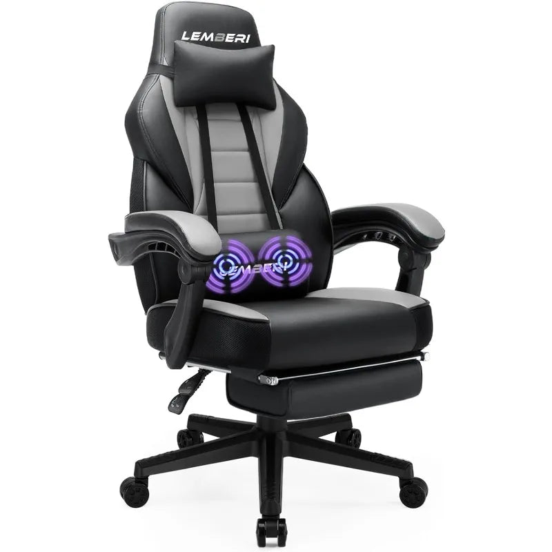 LEMBERI Gaming Chairs w/Footrest,Ergonomic Video Game Adults, Big /Tall Chair 400 lbs Capacity