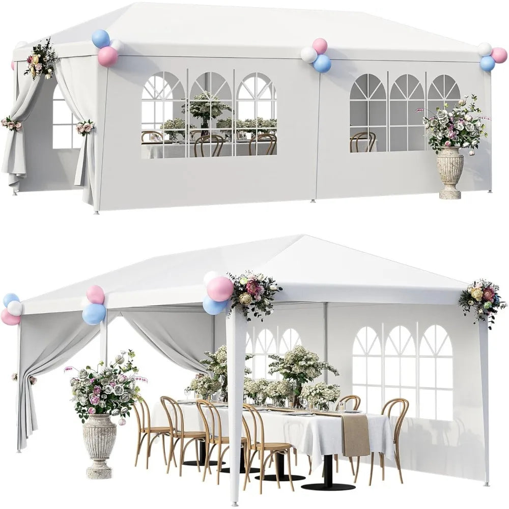 10 X 20 Outdoor Wedding Party Tent Camping Shelter Gazebo Canopy with Removable Sidewalls Easy Setup