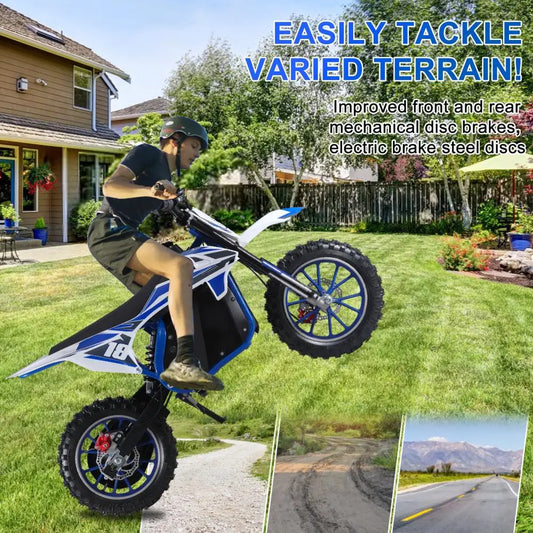 Mini Motorcycle, Kids Electric Motocross Bike, Electric Pocket Motorbike w/High-Performance Motor and Battery