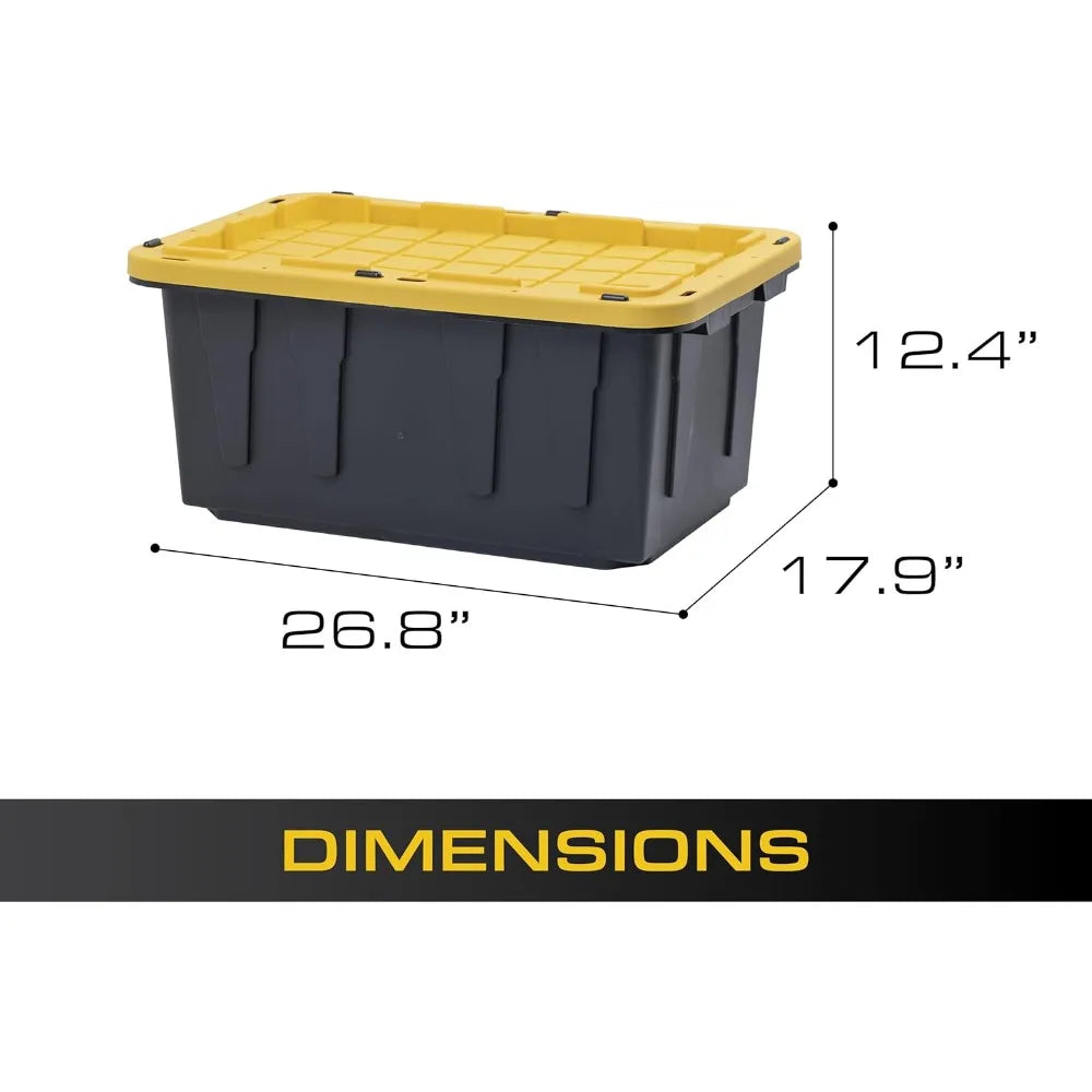 Heavy-Duty 17 Gallon Storage Container with Snap-Tight Lid, Weather-Resistant, 12.5H x 18W x 26.9D