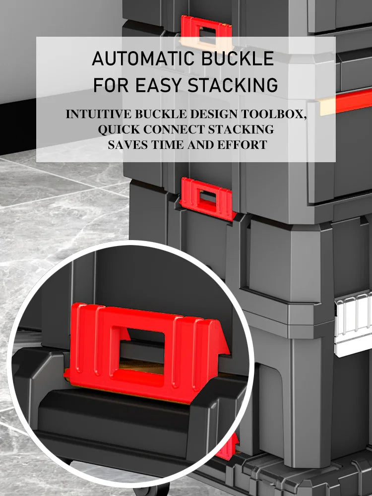Delixi Electrical Appliances. For sale separately. Stackable roller tool box, plastic portable