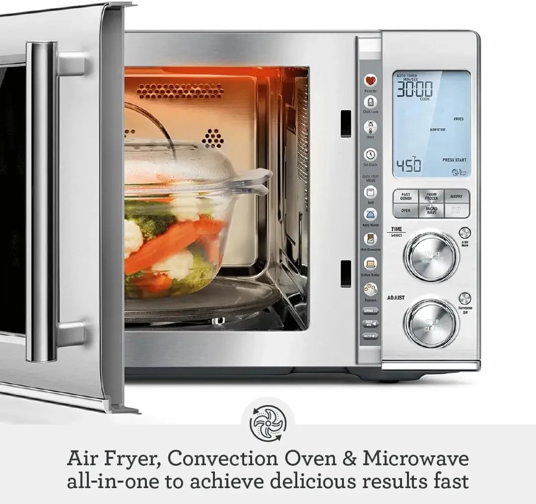 Breville-Combo Wave 3-in-1 Microwave Oven, Air Fryer and Toaster  Brushed Stainless Steel, BMO870BSS1BUC1