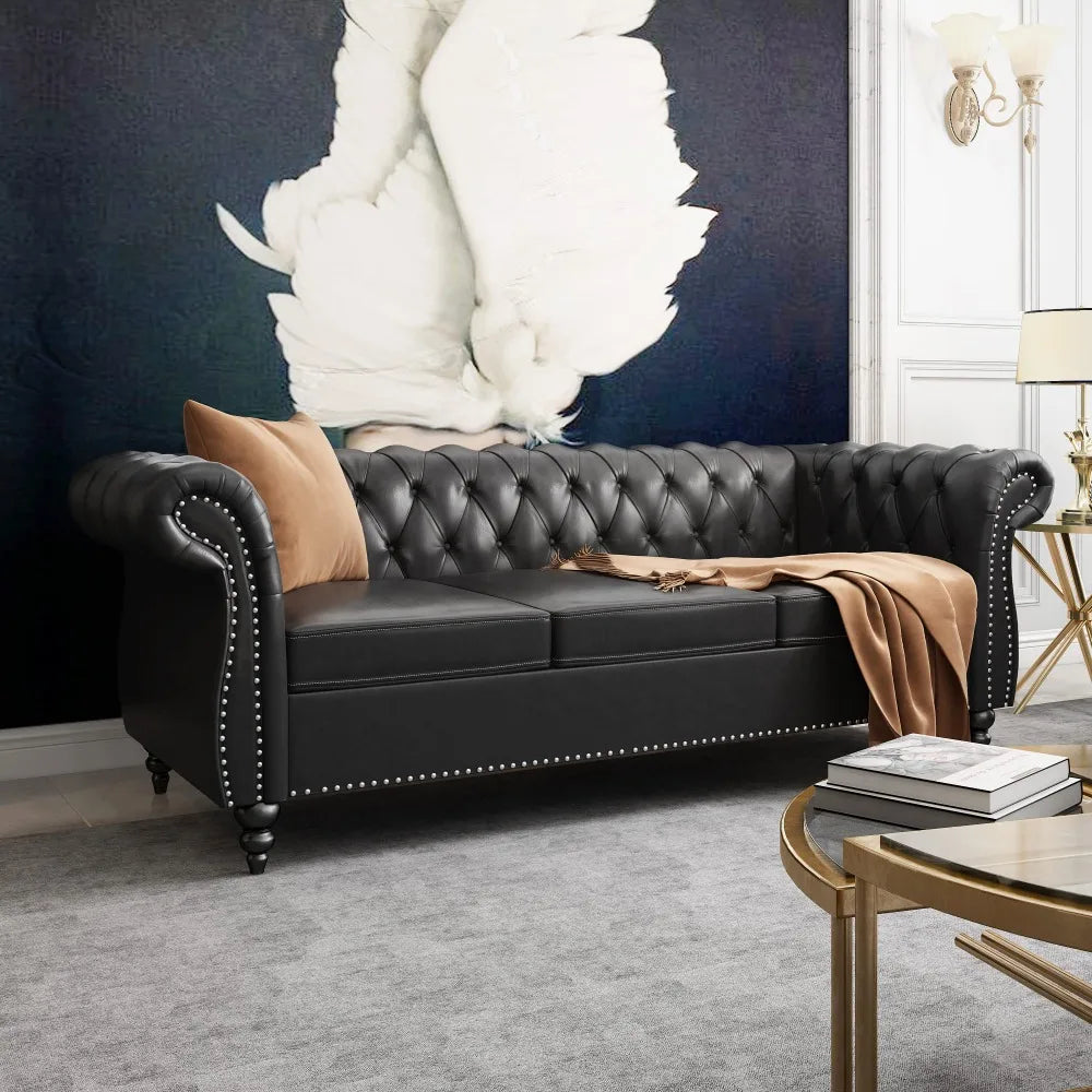 2024 New Large Sofa, Modern 3 Seater Couch Furniture, Sofa Classic Tufted Settee Sofa Tufted Back