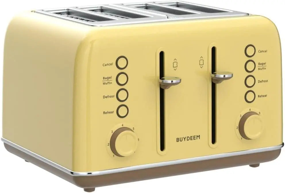 4-Slice Toaster, Extra Wide Slots, Retro Stainless Steel w/High Lift/Bagel Function Crumb Tray