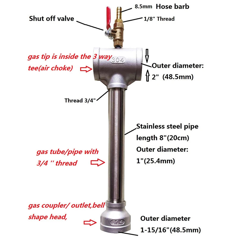 LSMIITTH Propane Gas Burner For Metal Melting Furnace Casting Tool Foundry Raku Kiln Blacksmith