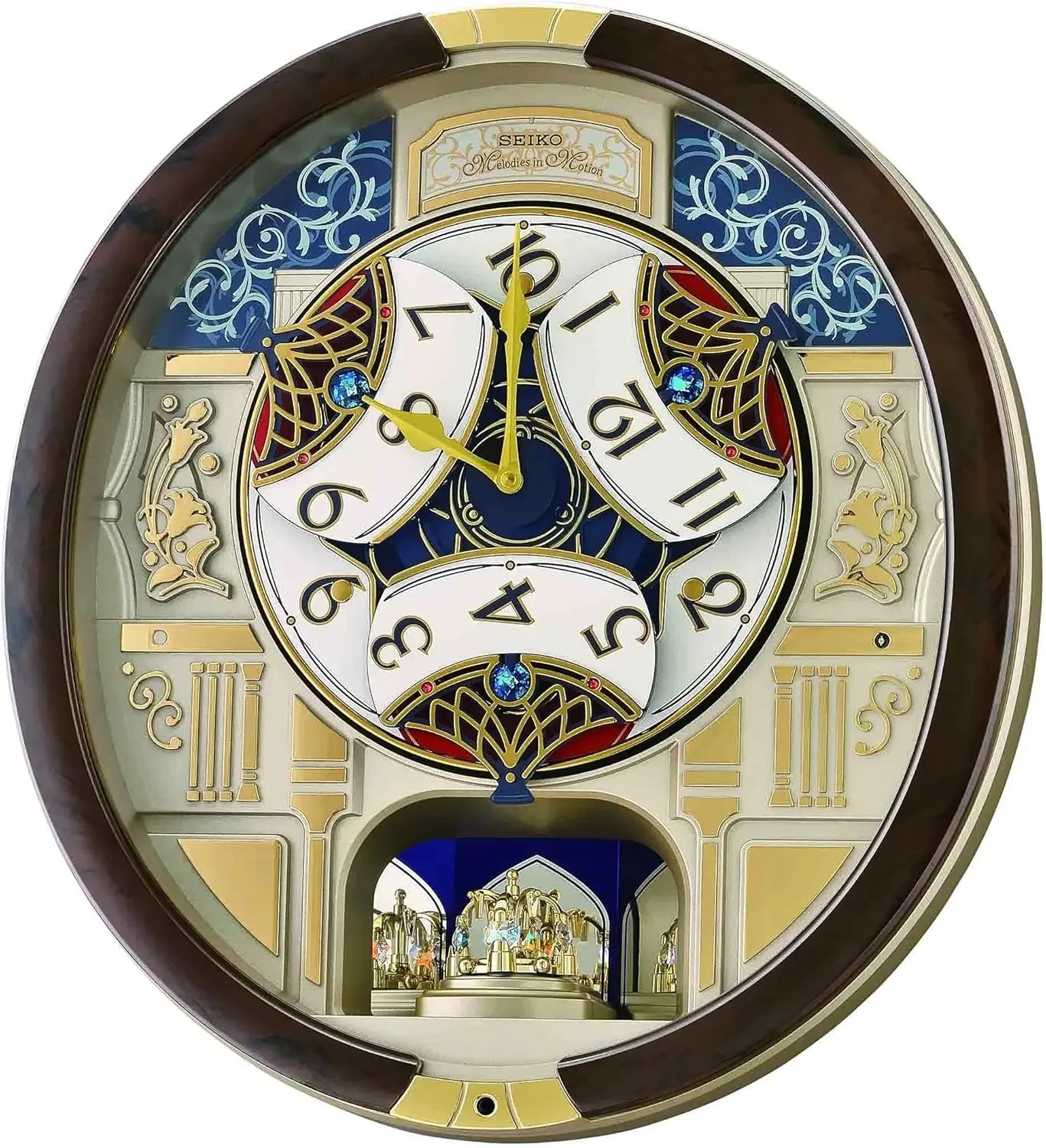 Melodies in Motion Wall Clock, Golden Trellis