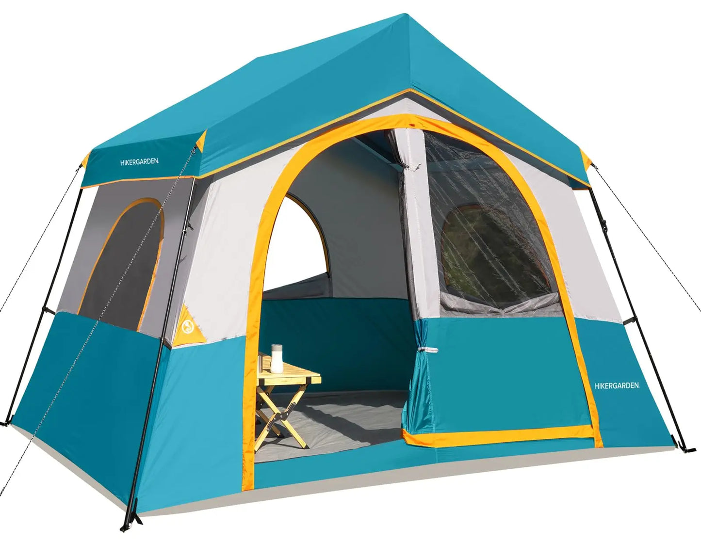 Hiker Garden 8 Person Camping Tent - Portable Family Cabin Tent for Camp, Windproof Fabric Camp Tent
