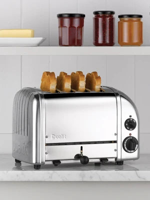 DUALIT Classic Toaster, 4-Slice, Chrome