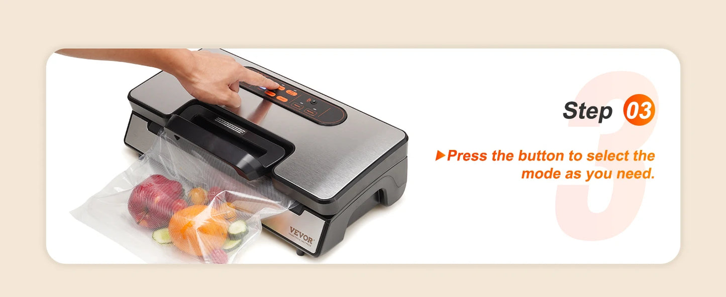 Food Vacuum Sealer 95Kpa 350W Powerful Dual Pump/Dual Sealing, Dry and Moist Food Sealing Machine