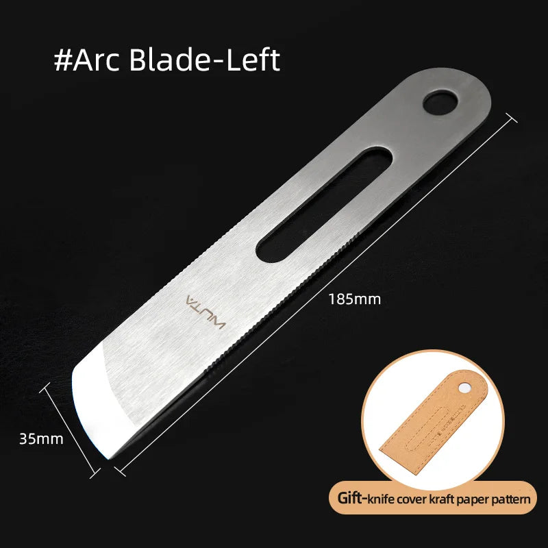 WUTA Design Professional Leather Thinning Knife Skiving, Round/Flat/Slanted Blade,Right/Left Handed