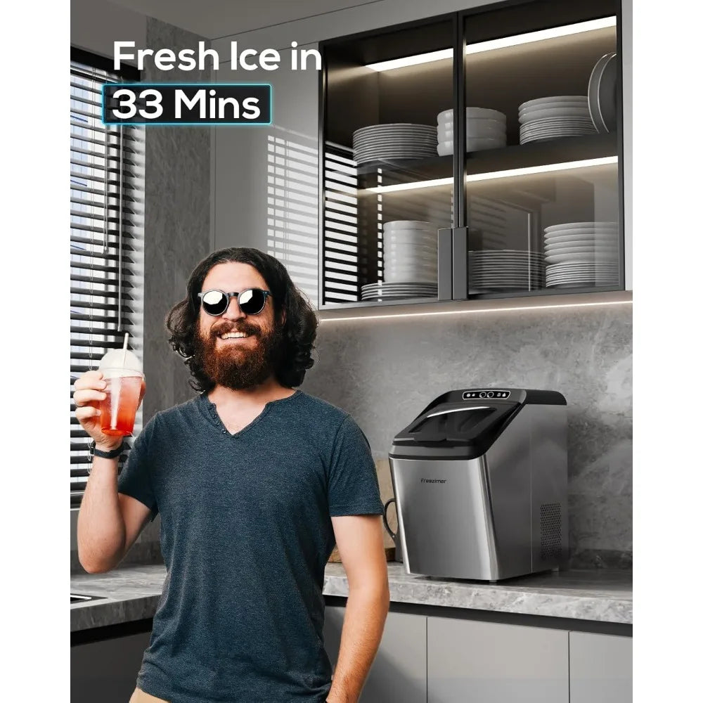 Nugget Ice Maker Machine Countertop Sonic Ice Kid Friendly| Pebble Ice Maker|Self Cleaning|40lbs/24h