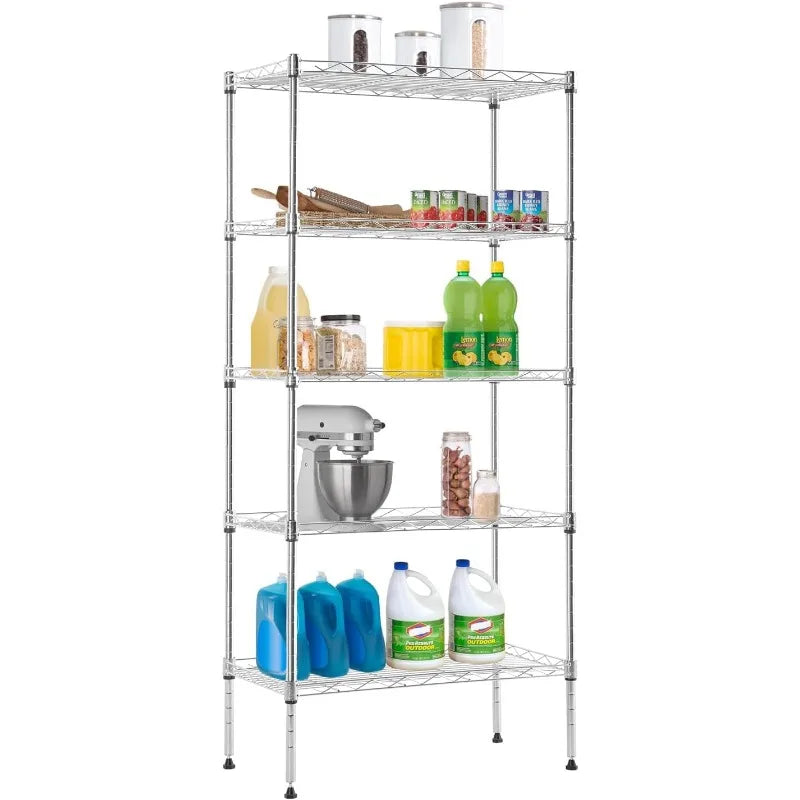 Storage Shelves 2100Lbs Capacity, 6-Shelf on Casters 48" L×18" W×72" H Commercial Wire Shelving Unit