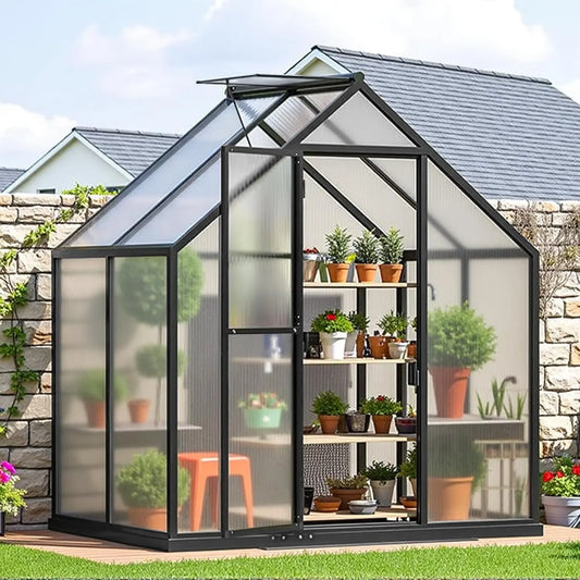 6×4FT Greenhouses for Outside, Walk-in Greenhouse for Outdoors and Winter Garden Planting