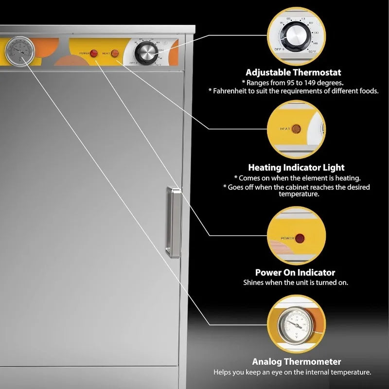 Electric Commercial Hot Box Food Warmer, Countertop Heated Holding Cabinet, Warming Oven