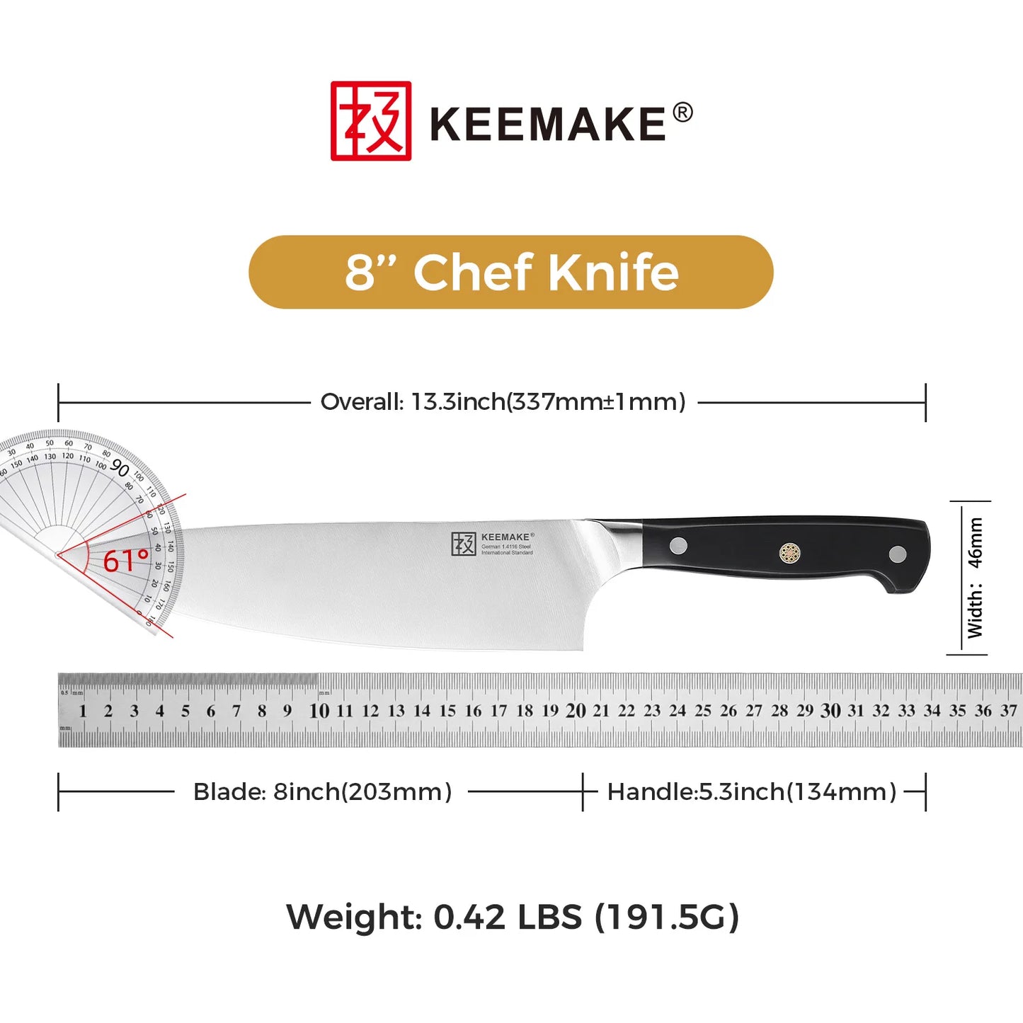 KEEMAKE Chef's Knives High Quality Stainless Steel Kitchen Knife 1-15PCS/Set Ultra Sharp