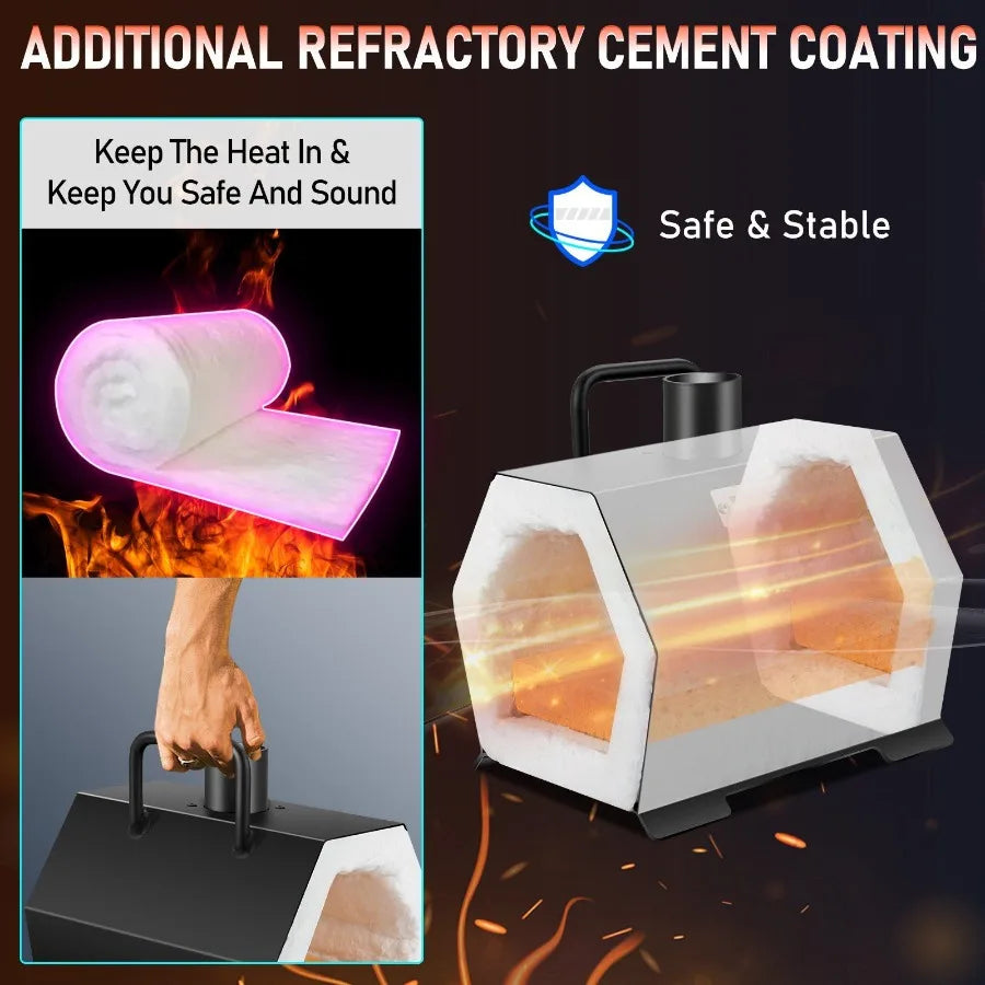 Propane Forge Portable Single Burner Tool and Knife Making Large Capacity Blacksmith Farrier Forges