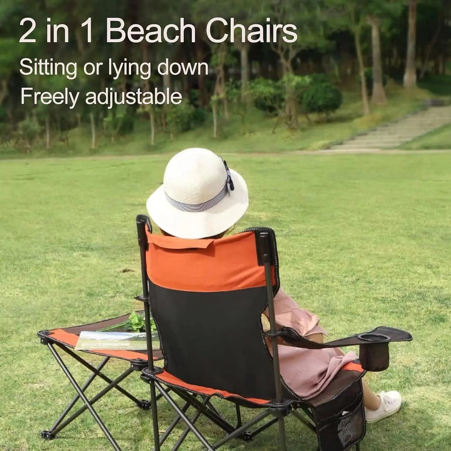 Walker Folding Camp Chairs for Adults 2 in 1 Portable Chairs Lightweight Mesh