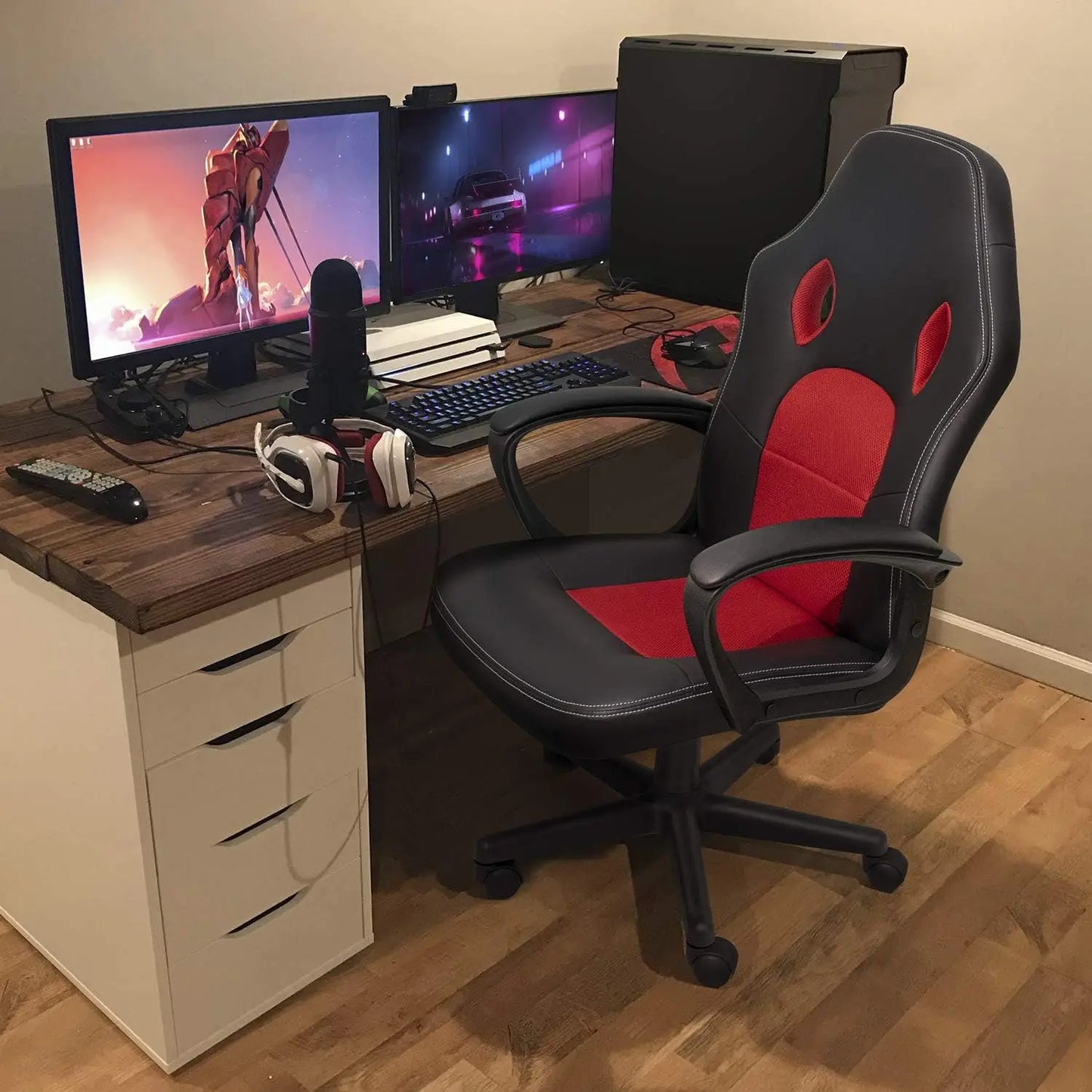 Office Gaming Chair High Back Leather Computer Chairs Ergonomic Height Adjustable Racing Game