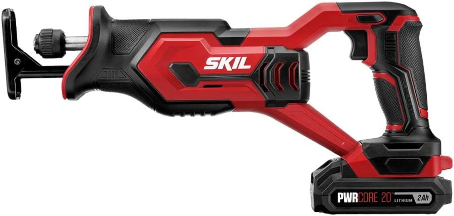 SKIL 20V 4-Tool SET 20V w/Drill, Reciprocating Saw, Circular Saw & Spotlight w/Two 2.0Ah Batteries