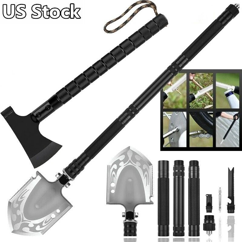 Multifunctional Shovel Ax Set Survival Kit Folding Tactical Hatchet Spade Tomahawk Portable